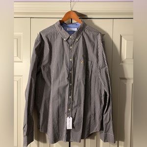 Nautica button up dress shirt classic fit 3XL blue yellow white pattern. NWT